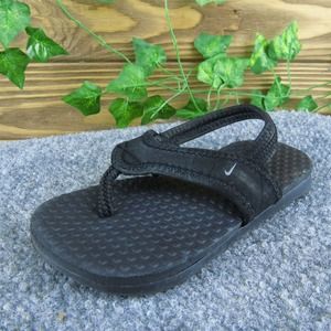 Nike Unisex Flip Flop Shoes Black Synthetic Pull On Size T 8 Medium‎